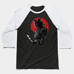 samurai cat Baseball T-Shirt